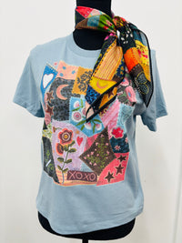 Western Tee - Quilted Velvet (Vintage Denim)