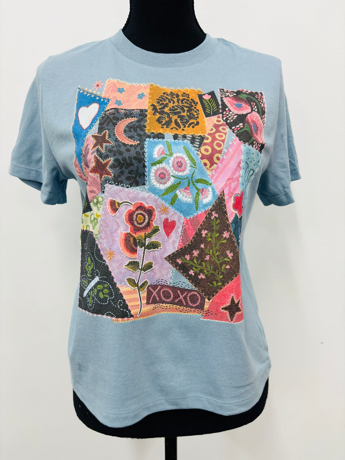 Western Tee - Quilted Velvet (Vintage Denim)