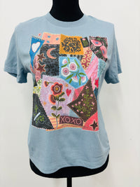 Western Tee - Quilted Velvet (Vintage Denim)