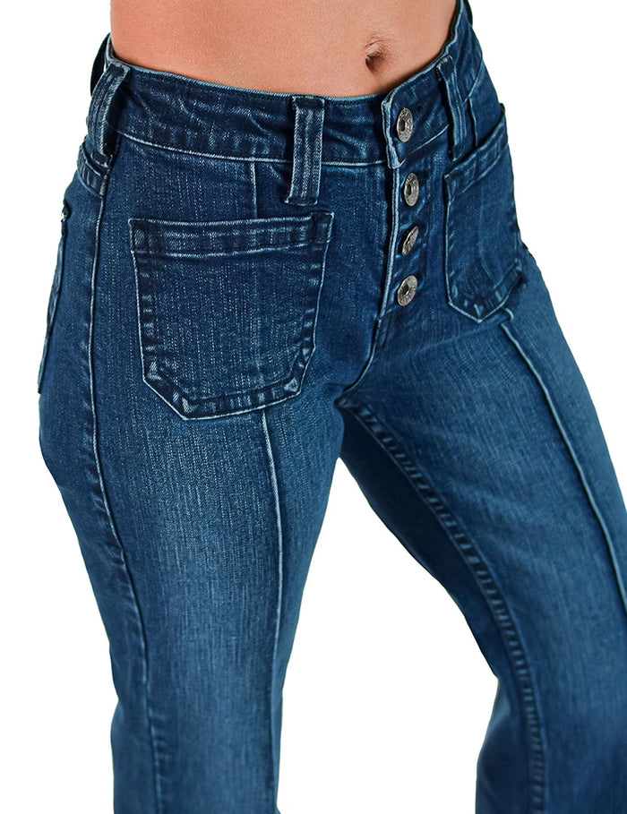 Cowgirl Tuff Jeans - Button Up Dark Trouser