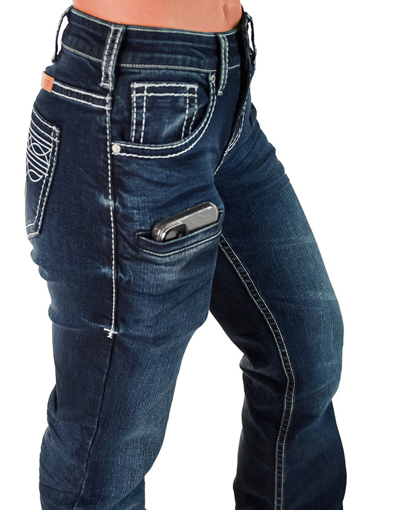 Cowgirl Tuff Jeans - Boot Stitch White