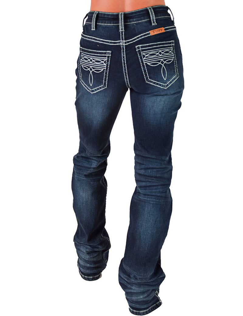 Cowgirl Tuff Jeans - Boot Stitch White