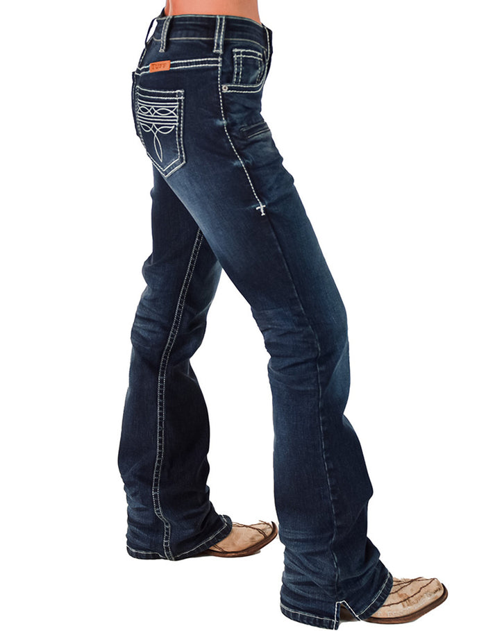 Cowgirl Tuff Jeans - Boot Stitch White