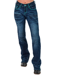 Cowgirl Tuff Jeans - Colorful Bootstitch