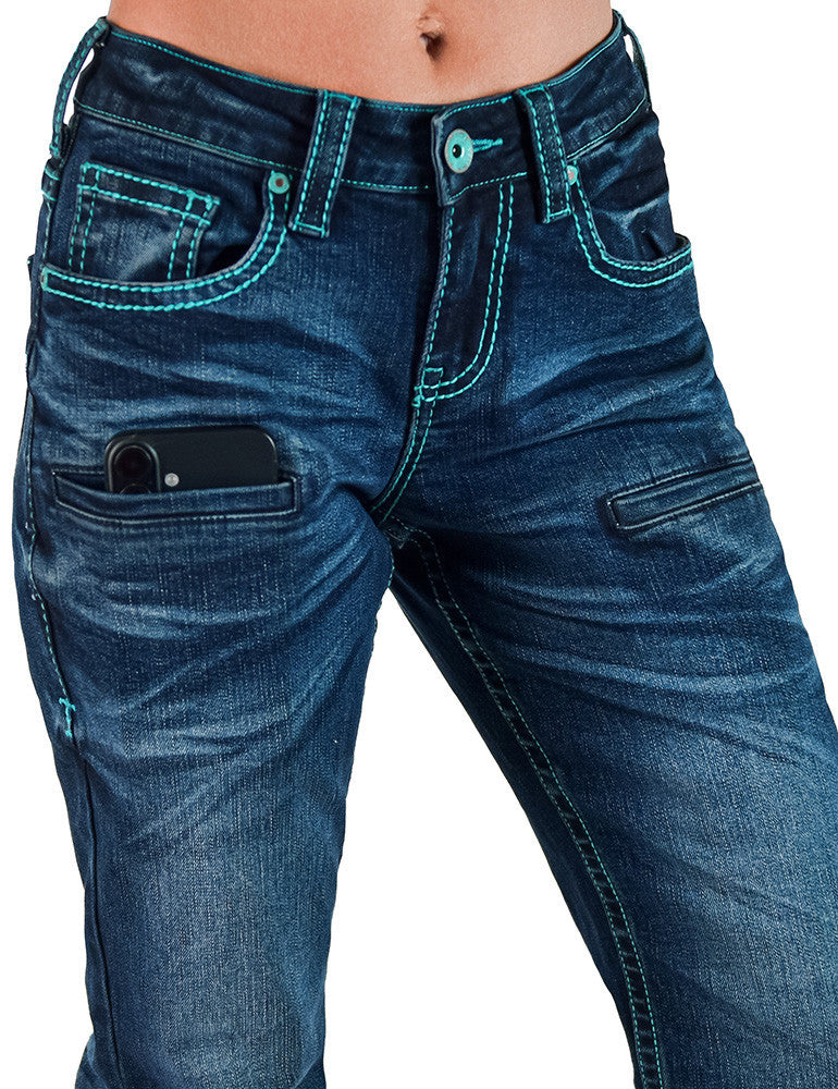Cowgirl Tuff Jeans - Colorful Bootstitch
