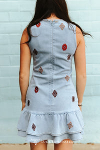 Sedona - Aztec Embroidered Dress