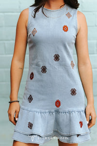 Sedona - Aztec Embroidered Dress