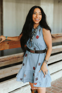 Sedona - Aztec Embroidered Dress