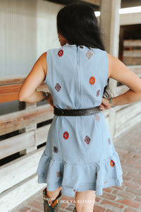 Sedona - Aztec Embroidered Dress