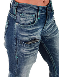Cowgirl Tuff Jeans - Turquoise Boot Stitch