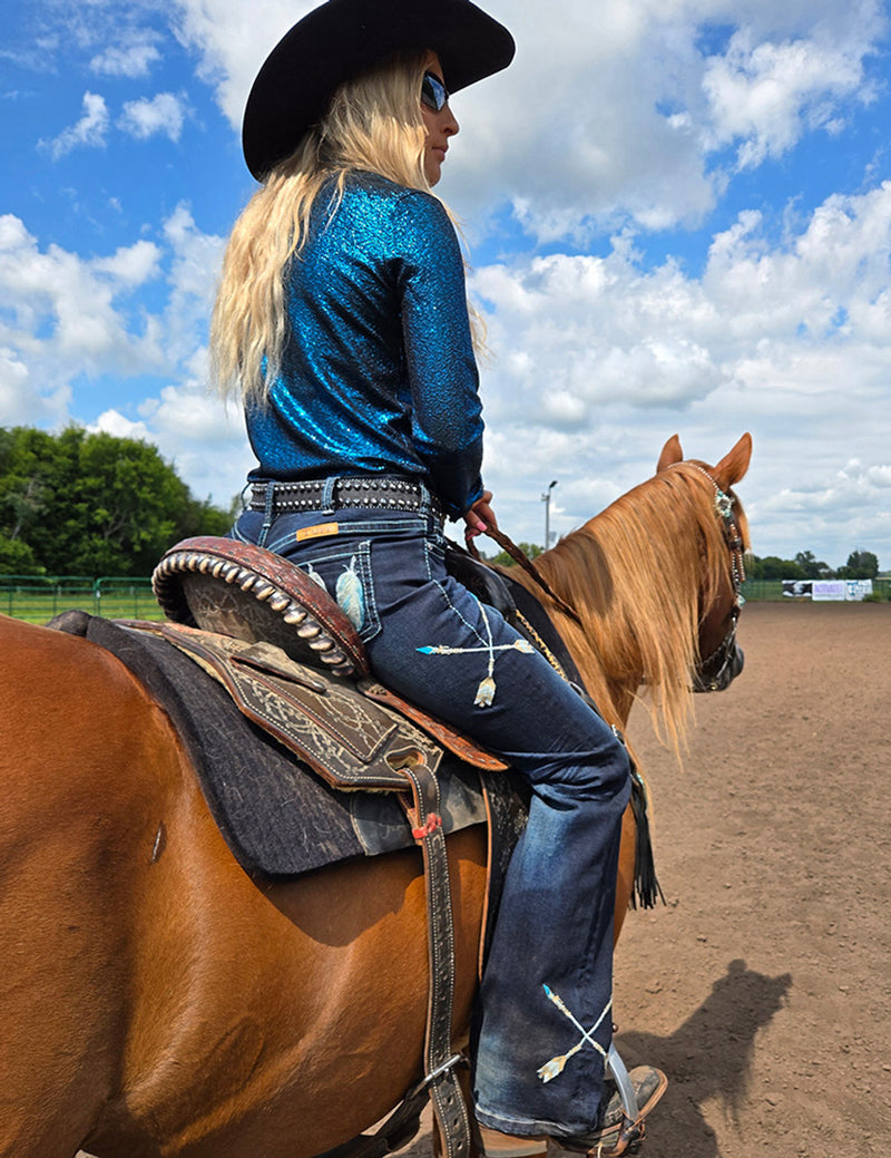 Cowgirl Tuff Jeans - Turquoise Dreamcatcher
