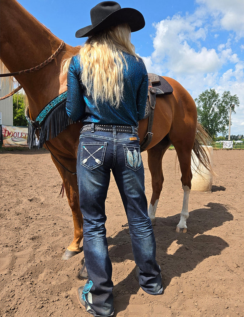Cowgirl Tuff Jeans - Turquoise Dreamcatcher
