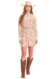 Rock & Roll Floral Print Retro Mini Dress (LWD2R08854)