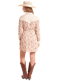 Rock & Roll Floral Print Retro Mini Dress (LWD2R08854)