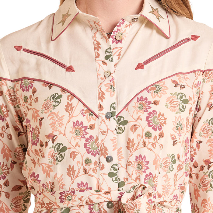 Rock & Roll Floral Print Retro Mini Dress (LWD2R08854)