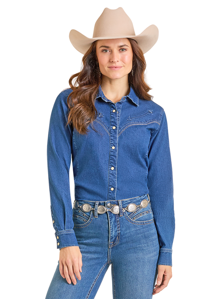 Rock and Roll - Retro Yoked Long Sleeved Snap (LWN2S05807)