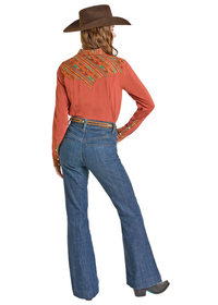 Rock and Roll - Constrast Yoke Long Sleeved Snap (LWN2S07064)