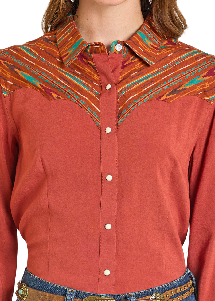 Rock and Roll - Constrast Yoke Long Sleeved Snap (LWN2S07064)