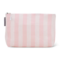 Linen Cosmetic Bag Large - Pink Strip