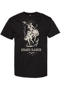Kimes Ranch Tee - Lucky B Saddle Bronc (Black)