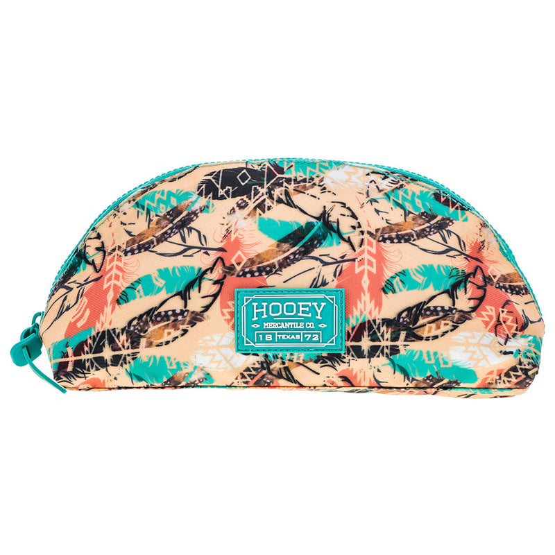 Hooey Make Up Bag - Multi Coloured Feather Small