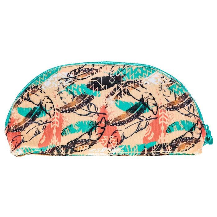 Hooey Make Up Bag - Multi Coloured Feather Small