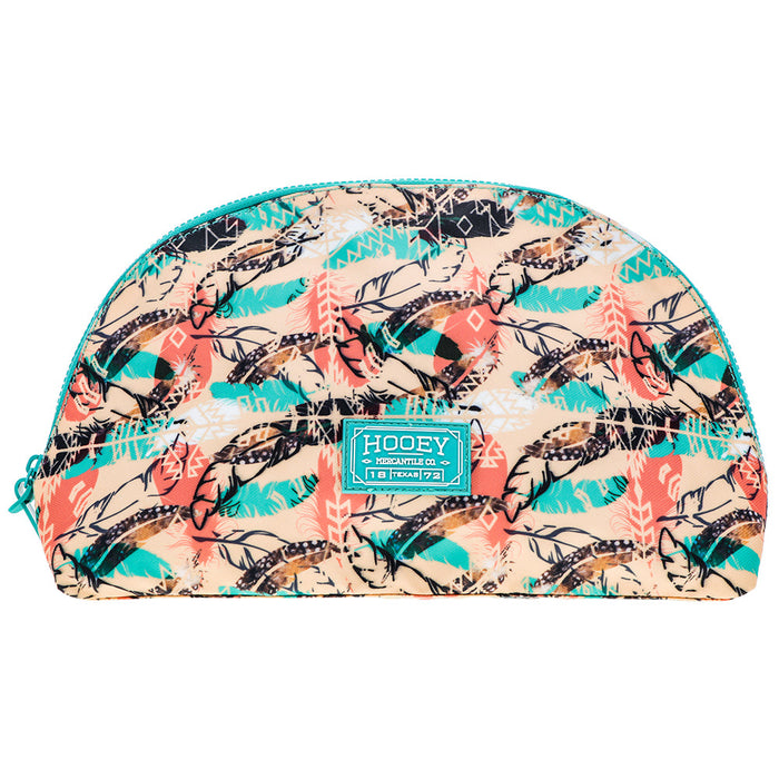 Hooey Make Up Bag - Multi Coloured Feather Large
