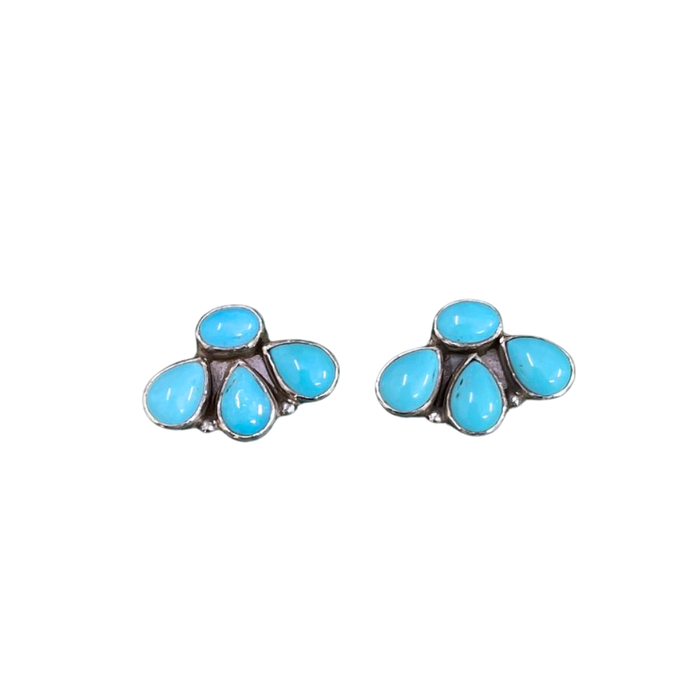 Western Earrings - Bloom Turquoise Stud