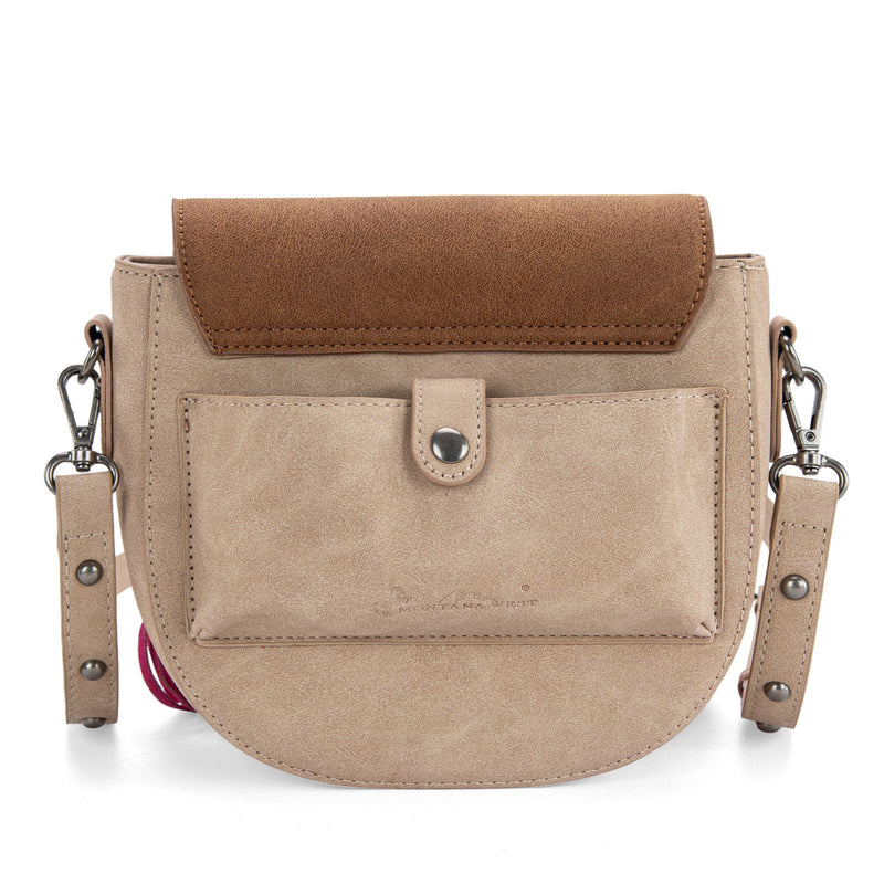 Arizona - Embroidered Fringe Crossbody (Brown)
