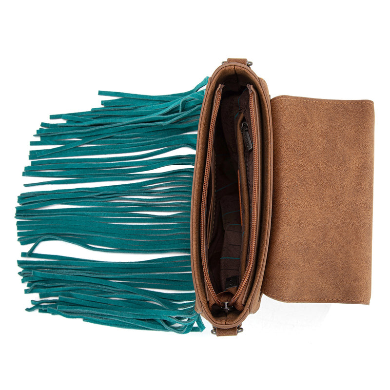 Arizona - Embroidered Fringe Crossbody (Cream)