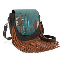 Arizona - Embroidered Fringe Crossbody (Turquoise)