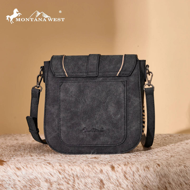 Montana West Aztec Buckle Crossbody Bag - Black