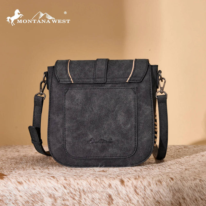Montana West Aztec Buckle Crossbody Bag - Black