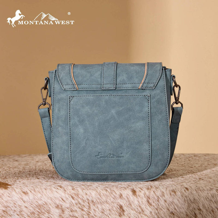 Montana West Aztec Buckle Crossbody Bag - Jean