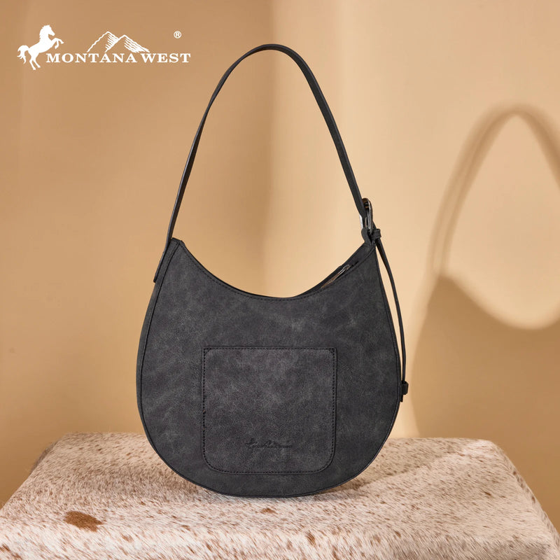 Montana West Aztec Hobo Shoulder Bag - Black
