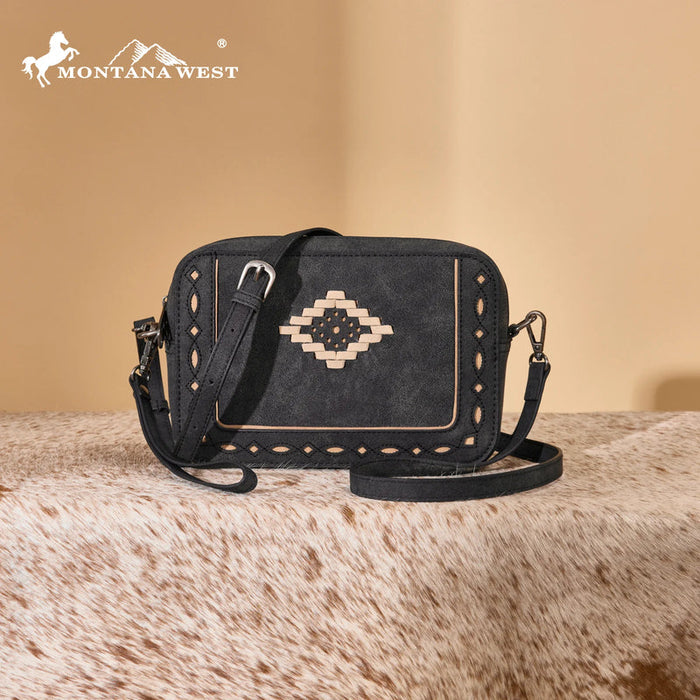Montana West Aztec Crossbody Bag - Black