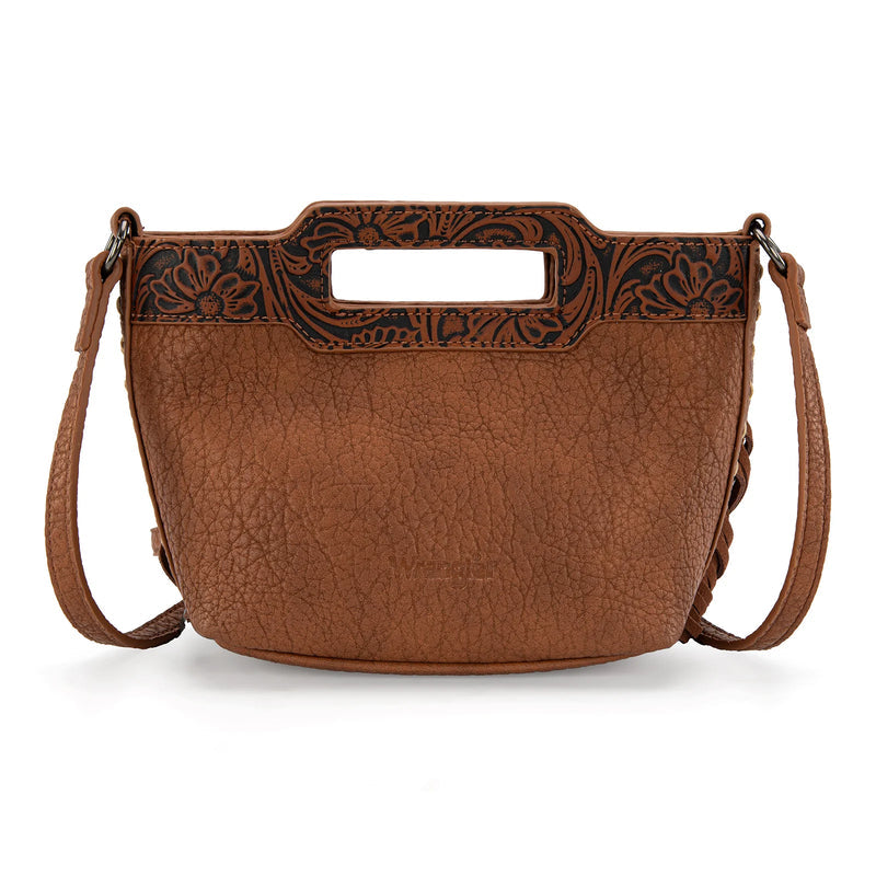 Wrangler Genuine Cowhide Fringe Crossbody (WG283-8015BR) - Brown
