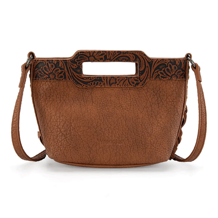 Wrangler Genuine Cowhide Fringe Crossbody (WG283-8015BR) - Brown