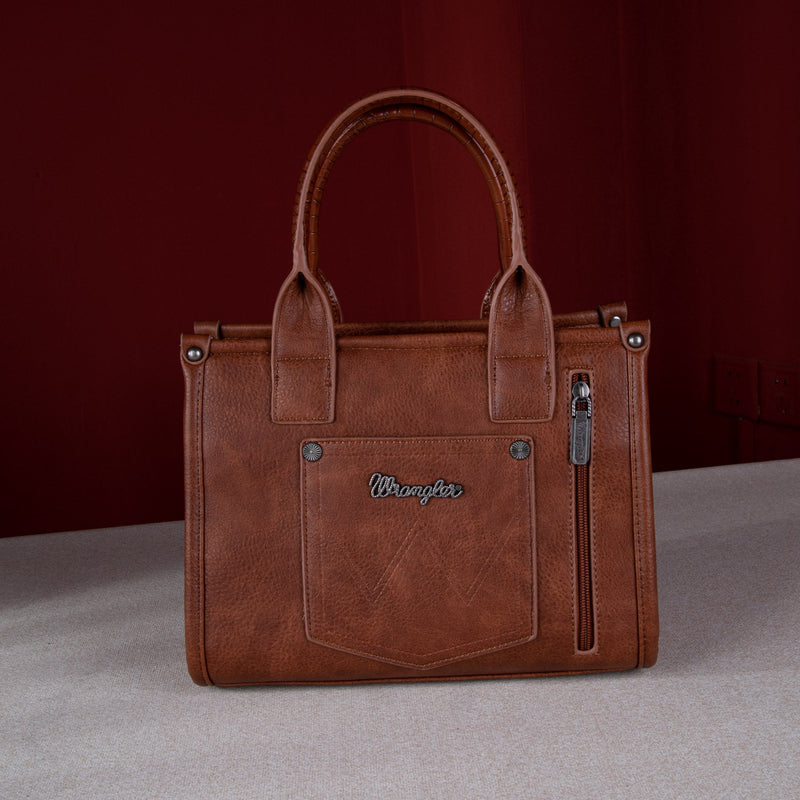 Wrangler Croc Print Tote - Brown