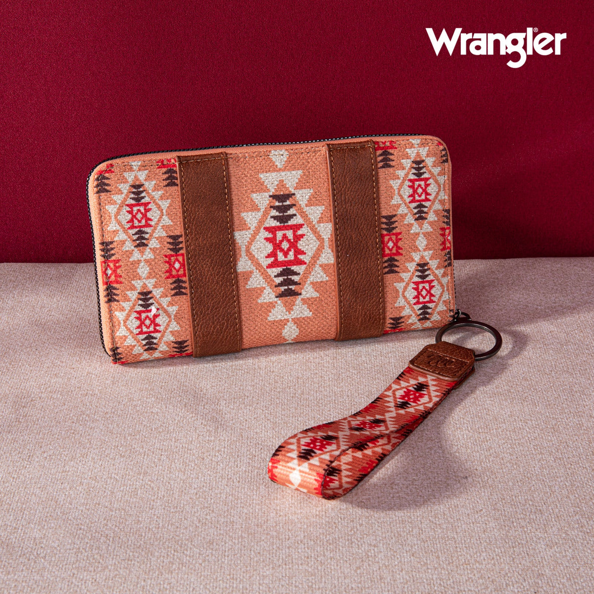 Wrangler Wallet - Orange Aztec