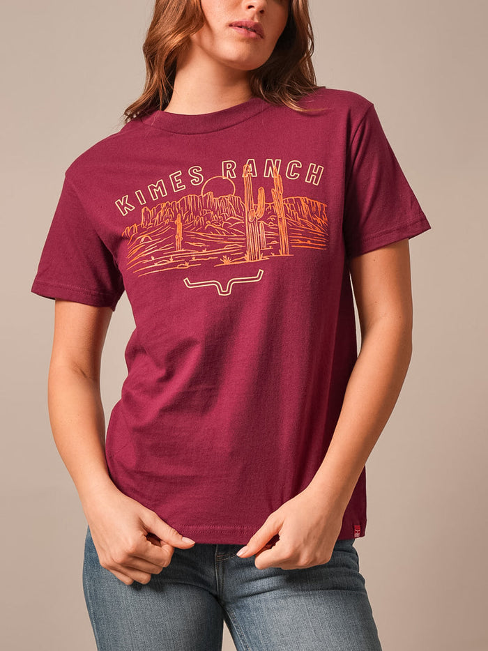 Kimes Ranch Tee - Mountain Badge (Burgundy)