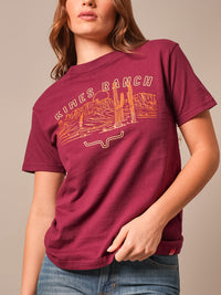 Kimes Ranch Tee - Mountain Badge (Burgundy)