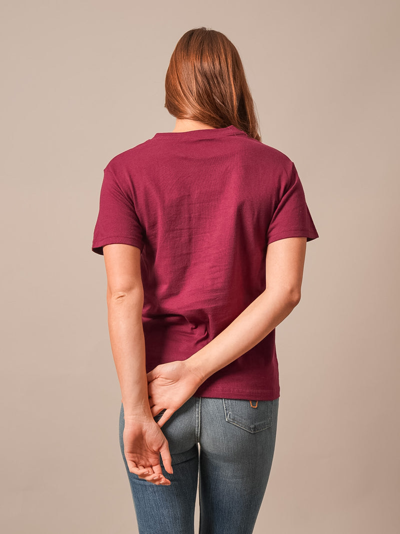 Kimes Ranch Tee - Mountain Badge (Burgundy)