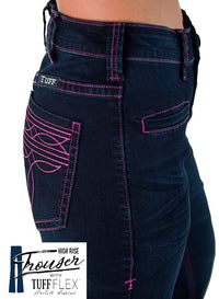Cowgirl Tuff Jeans - Pink BootStitch