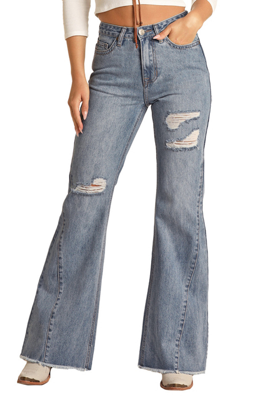 Rock & Roll Cowgirl Jeans - RRWD8HR0SH - High Rise Palazzo Flare