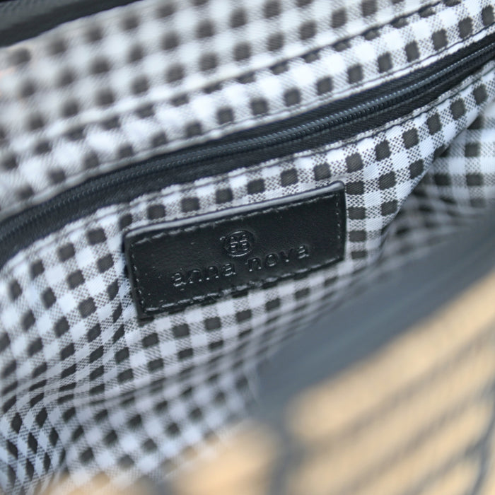 Raffia Clutch - Black and Brown