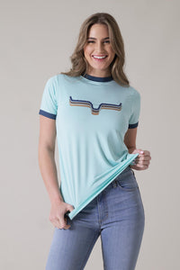 Kimes Ranch Rhythm Ringer Tech Tee - Light Blue