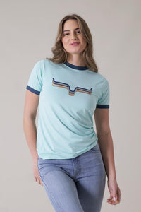 Kimes Ranch Rhythm Ringer Tech Tee - Light Blue