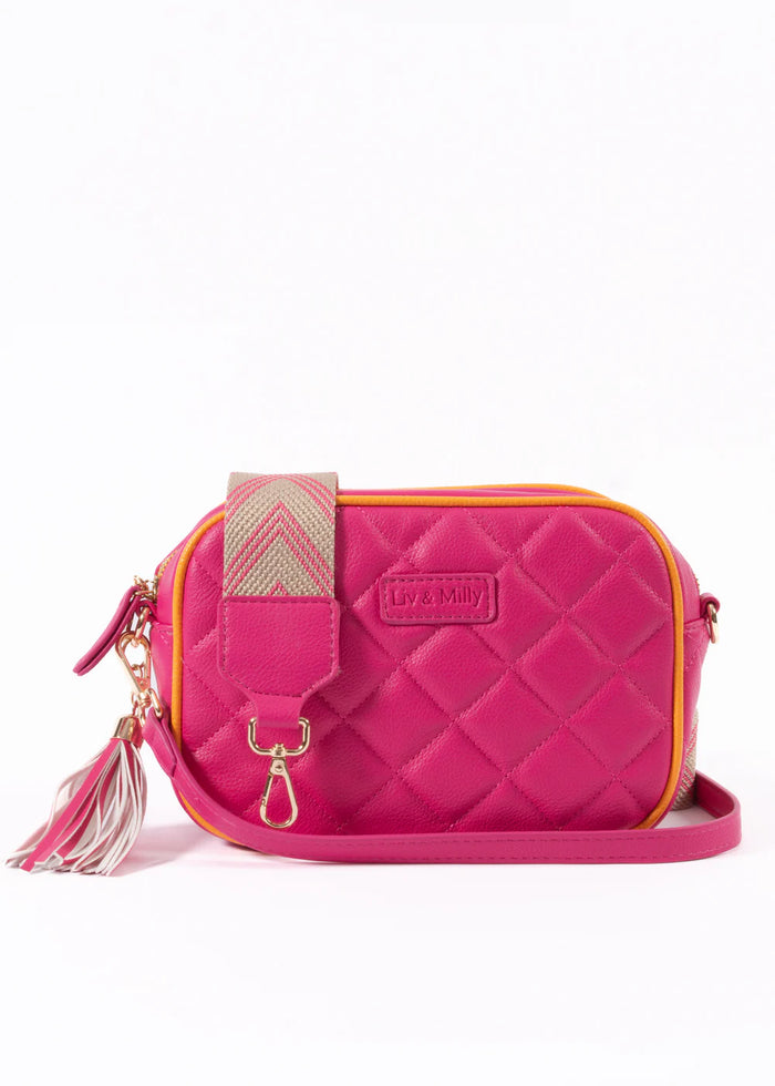 Liv & Milly - Sally Quilted Crossbody (Pink/Orange)