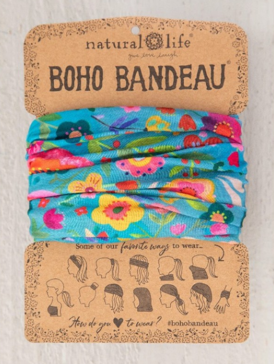 Boho Bandeau - Teal Folk Flower